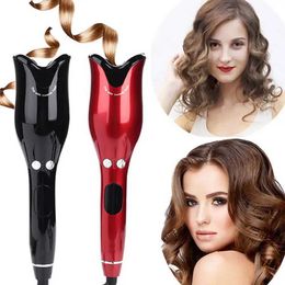 Curling Irons Automatic rotating ceramic curler automatic curling iron styling tool hair rod air Q240506