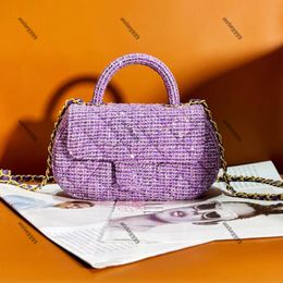 Top Quality Luxury Woman Straw Bags Nylon Shoulder Bags Handbags Chain Purses Designer Crossbody Baguettes Lady Small Totes Beach Bag