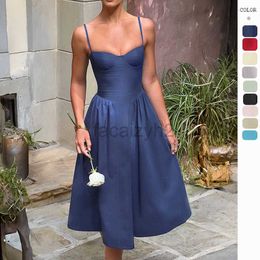 Designer Dress Women's 2024 Spring/Summer New Sexy and Fashionable Hanging Strap Slim Back Dress Plus size Dresses