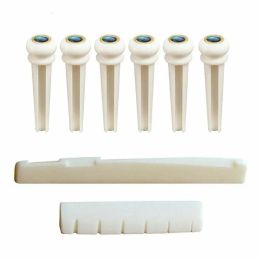 Accessories 1 Set of buffalo Bone Guitar Saddle Nut Pins acoustic folk guitar luthier DIY saddle bridge