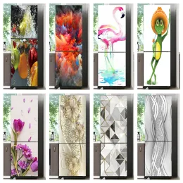 Stickers Modern Design Fridge Door Cover Wall Sticker Selfadhesive flower Refrigerator Stickers Wallpaper home decor adesivos de paredes