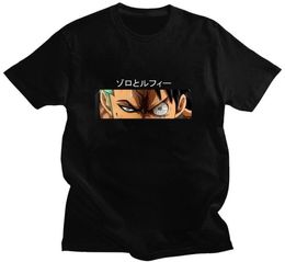 Men039s TShirts Summer ShortSleeved Anime One Piece Roronoa Zoro Luffy Eyes Product Classic Print Cotton Loose Sport Man Over6899569