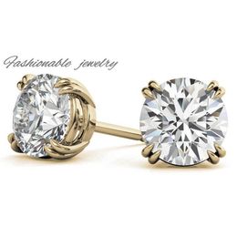 MEDBOO Moissanite 10K Gold Earrings Round Jewellery Moissanite Stud Earring Diamond Custom diamond Women Wedding Earrings