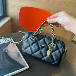 10A Fashion Luxury Makeup Double Gold Leather Phone Bag 20cm Crossbody Diamond Designer Hardware Buckle Bag Tote Pendant Shoulder Bag W Vefv