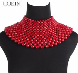 UDDEIN Fashion Indian Jewelry Handmade Beaded Statement Necklaces For Women Collar Bib Beads Choker Maxi Necklace Wedding Dress 228878043