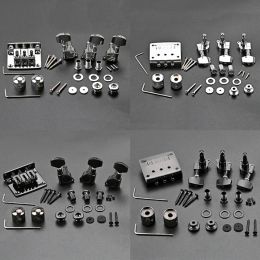 Accessories 3 Strings Guitar Saddle Bridge for Electric Cigar Box Guitars Control Knobs Tuning Pegs Guitar Replacement Accessories 24BD