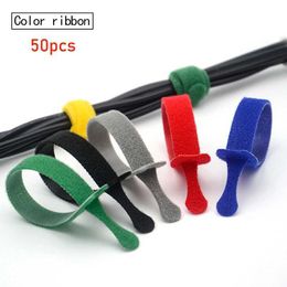 Cell Phone Mounts Holders 50Pcs Cable Organizer Charger Protector Nylon Strap Loop Ties Tidy Loop Wire holder Multicolor Reusable Phone accessories