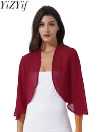 Women's Polos Womens 3/4 Sleeve Chiffon Cardigan Bolero Elegant Summer Ladies Wedding Wraps Shrug Bridal Long Shawl Evening Cover Up