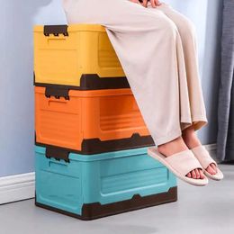 Storage Boxes Bins Plus size foldable storage box plastic clothing Organiser covered toy book tool trunk car outdoor travel folding Q240506