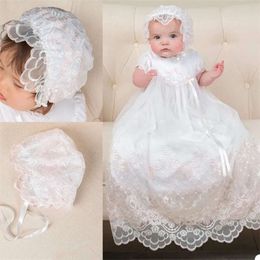 Hats With Dresses Communication First Cute Christening For Baby Girls Half Sleeve Lace Appliques Long Baptism Dress Custom Made