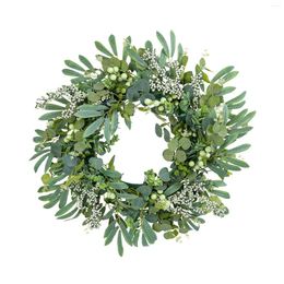 Decorative Flowers Summer Berry Wreath Festival Rattan Circle Door Hanging Creative Leaf Pendant Home Front Sign