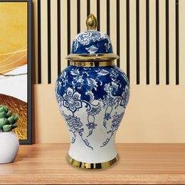 Storage Bottles Ceramic Vase Display Blue And White Porcelain Jar For Bedroom Weddings Party