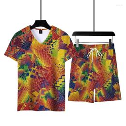 Men's Tracksuits Summer Sets Tracksuit Men T-Shirt And Shorts For Jogging Sportwear Trendy 3D Print Outfit Oversize Luxury Suit Gym Clothes