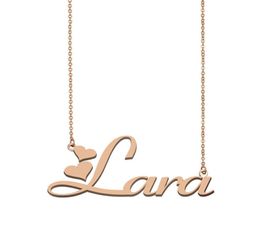 Lara name necklaces pendant Custom Personalized for women girls children friends Mothers Gifts 18k gold plated Stainless stee1263097