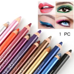 Eyeliner 1PC Waterproof Colourful Highlighter Pigment Eyeshadow Pen Eyeliner Pencil with Sharpener Long Lasting Cosmetics Eye Makeup Tool