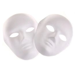 Masks 10pcs Adult Kids Women Men Unpainted Blank Mask DIY White Paper Drawing Graffiti Birthday Party Cosplay Cord Easter Toy Gift