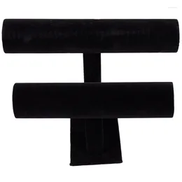 Jewellery Pouches 2-Tier Bangle Bracelet Display Holder T-Bar Stand Black