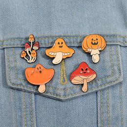 Halloween Enamel Pins Funny Orange Ghost Brooches Lapel Badge Clothes Collar Pin Jewellery Gifts for Friends