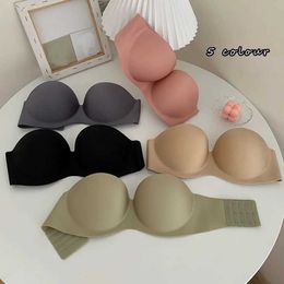 Bras Tube Top Underwear Solid Colour Sexy Underwear Strapless Bra Upward Push Strapless Bra Seamless Bra Sexy Solid Colour Womens UnderwearL2405