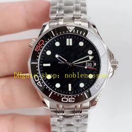 Super Automatic Watch for Men's OM Factory Cal.2507 Movement 41mm Black Dial Ceramic Bezel 300m 007 50th Anniversary Stainless Steel Bracelet Mens Sport Watches