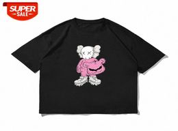 tide brand kaws printing summer shortsleeved Tshirt men and women Korean version of pure cotton loose BF drop shoulder lovers z3926143