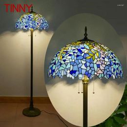 Floor Lamps TINNY Tiffany Lamp American Retro Living Room Bedroom Country Stained Glass