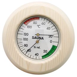 Gauges Sauna Thermometer Portable Size Wooden Sauna Room Round Thermometer Hygrometer Temperature Measurement Tools