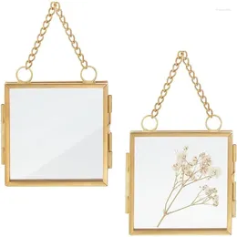 Frames 2pcs Wall Hanging Mini Po Frame DIY Vintage Artwork Display For Pressed Flowers Pictures Home Decor