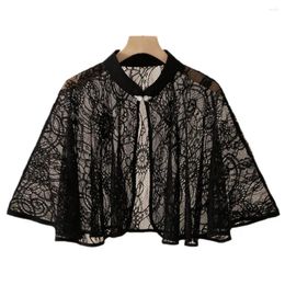 Scarves Solid Colour Rose Jacquard Polyester Shawls Ladies Casual Summer Floral Poncho Women Lace Shawl