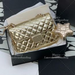 Mirror Calfskin Flap Bag 24CM Star Coin Purse Mirror quality Shoulder Bag Designer Woman Luxury Designer Bag Handbag High Quality With Box C444