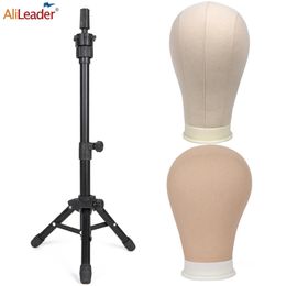 Wig Making Canvas Head and Training Head Tripod for Wigs Good Quality Mannequin Head for Making Wigs 240507