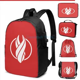 Backpack Funny Graphic Print Red Marker(3) USB Charge Men School Bags Women Bag Travel Laptop