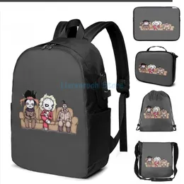 Backpack Funny Graphic Print The Waiting Room USB Charge Men School Bags Women Bag Travel Laptop
