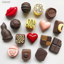 Fridge Magnets Simulated food chocolate refrigerant pasting magnetic candy room decoration pasting creative notes pasting refrigerator magnetic gifts WX
