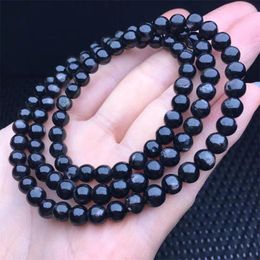 Link Bracelets Natural Hypersthene Triple Circle Bracelet Fashion Gemstone Crystal Jewelry Bangle For Women Holiday Gift 1PCS 4-5.5MM