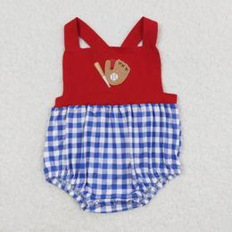 Clothing Sets High Quality Short Sleeve Red Baseball Girl Pattern Bubble Clothes Baby Rompers