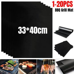 Accessories Nonstick BBQ Grill Mat 40*33cm Baking Mat BBQ Tools Cooking Grilling Sheet Heat Resistance Easily Cleaned Kitchen Tools
