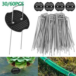 Decorations 30/60Pcs Garden Ushaped Landscape Staples Heavy Duty Metal Pins Spikes Ground Staple Securing for Weed Fabric Fabric Net Ground