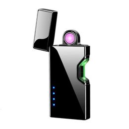 Zinc Alloy Colours Rotate Arc Electronic Lighter Cigarette Usb Lighters With Gift Box