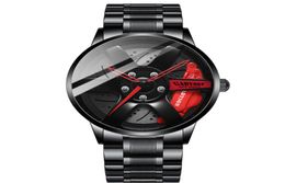 Whole Innovatively Designed Quartz Watch Mens Wheel Style Watches Boys Student Locomotive Wristwatches2325660