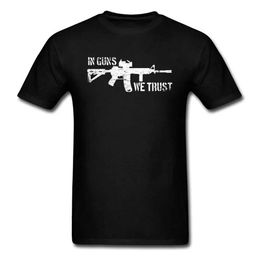 Men's T-Shirts O-neck straight boat retro designer top mens T-shirt in Guns we believe in mens T-shirts summer and autumn style T-shirts graphic T-shirtsL2405