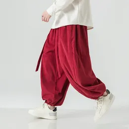 Men's Pants Streetwear Wide Leg Casual Men Loose Fashion Jogging Sweatpants Solid Color Harem Harajuku Large Size