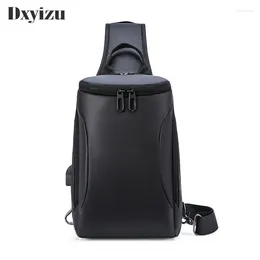 Waist Bags Black Zipper Unisex Fashion Multifunction Crossbody Outdoor Bag Casual Chest With Usb Charge Solid