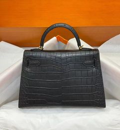 Designer purse brand handbag luxury shoulder bag 19.5 cm real matte crocodile leather fully handmade quality black light grey colors fast delivery