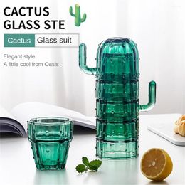 Wine Glasses Household Glass Cups Material And The Cup Mouth Wall Are Formed As A Whole Cactus Shaped Lightweight Design