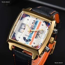 2024 Tag Monaco Watch Original Tags Heure Watch Mens Watch Monaco Calibre Gulf Movement Watches Real Leather Strap Wristwatches Chronograph Luxury Watch 352