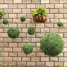 Decorative Flowers Topiary Ball Simulated Grass Artificial Plant Pruning Balls DIY Tree Ceiling Wall Boxwood For Backyards Gardens