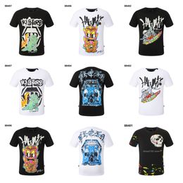 Philipe Plein T-Shirts Luxury Brand Men's Fashion Original Design Summer High Quality Short Sleeve Skull PP Classic Top Cotton Rhinestone Hip Hop Shirt Casual Clothes