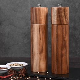 Wooden Salt and Pepper Grinders Manual Sea Salt and Pepper Mills for Seasoning Meal Prep Cooking Serving Dining Tableware 240506