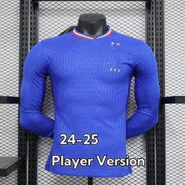 24/25 French Soccer Jerseys Mens Jersey Man Football Shirts 2024 Home Long Sleeve Player and Fans Version Kids Kits